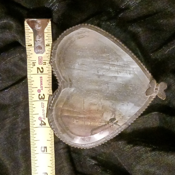 Stained Glass Heart Box for gift or jewelery, Pink iridescent, bevel, handmade - Picture 2 of 8